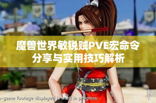 魔兽世界敏锐贼PVE宏命令分享与实用技巧解析