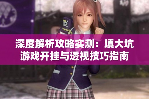 深度解析攻略实测：填大坑游戏开挂与透视技巧指南