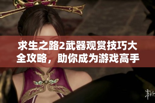 求生之路2武器观赏技巧大全攻略，助你成为游戏高手