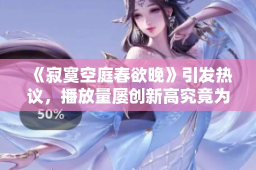 《寂寞空庭春欲晚》引发热议，播放量屡创新高究竟为何