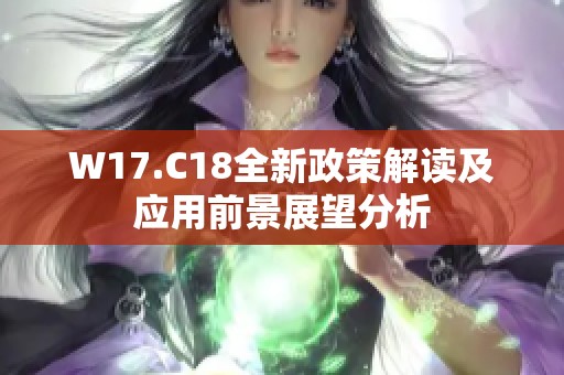 W17.C18全新政策解读及应用前景展望分析
