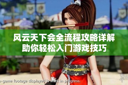 风云天下会全流程攻略详解助你轻松入门游戏技巧
