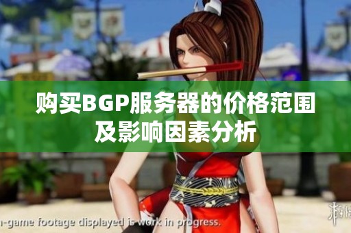 购买BGP服务器的价格范围及影响因素分析