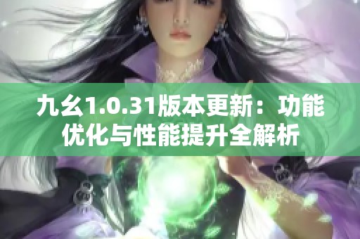 九幺1.0.31版本更新：功能优化与性能提升全解析