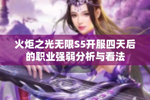 火炬之光无限S5开服四天后的职业强弱分析与看法