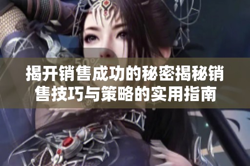 揭开销售成功的秘密揭秘销售技巧与策略的实用指南