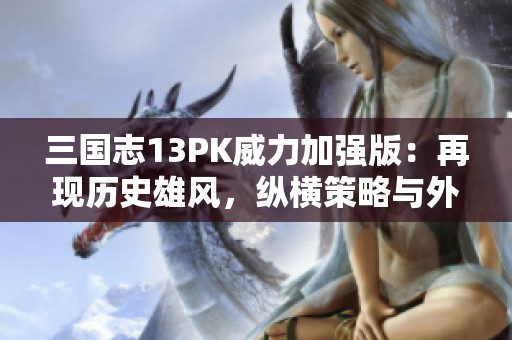 三国志13PK威力加强版：再现历史雄风，纵横策略与外交的经典较量