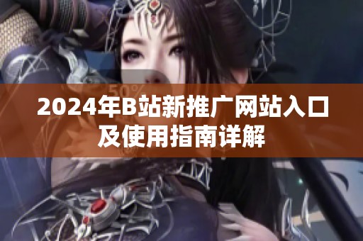 2024年B站新推广网站入口及使用指南详解