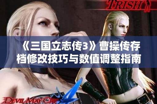《三国立志传3》曹操传存档修改技巧与数值调整指南