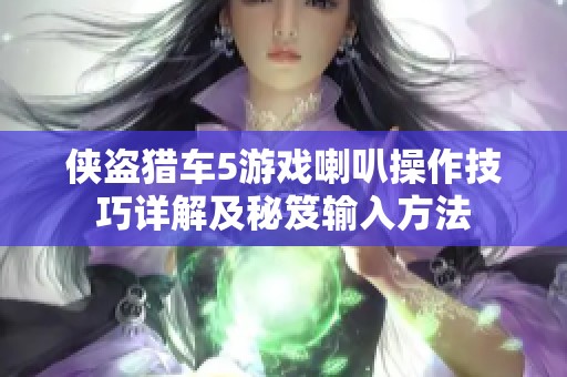 侠盗猎车5游戏喇叭操作技巧详解及秘笈输入方法