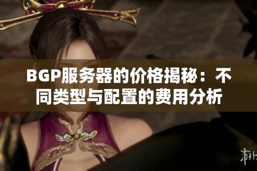 BGP服务器的价格揭秘：不同类型与配置的费用分析