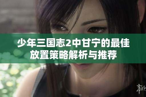 少年三国志2中甘宁的最佳放置策略解析与推荐