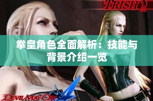 拳皇角色全面解析：技能与背景介绍一览