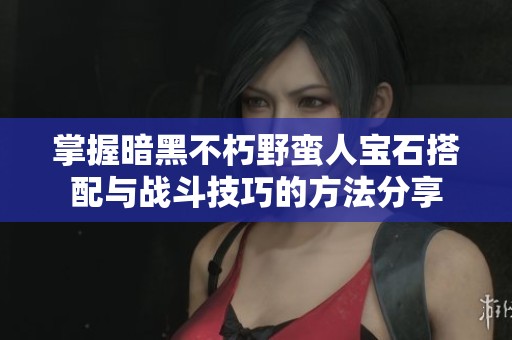 掌握暗黑不朽野蛮人宝石搭配与战斗技巧的方法分享
