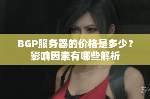 BGP服务器的价格是多少？影响因素有哪些解析