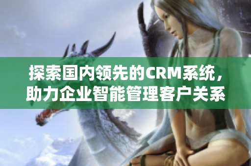 探索国内领先的CRM系统，助力企业智能管理客户关系