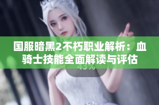 国服暗黑2不朽职业解析：血骑士技能全面解读与评估