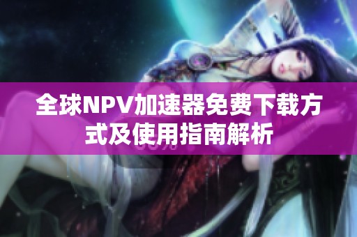 全球NPV加速器免费下载方式及使用指南解析