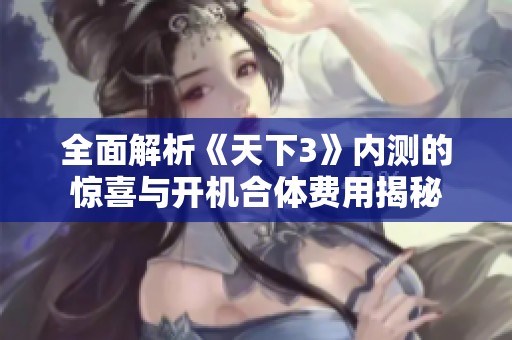全面解析《天下3》内测的惊喜与开机合体费用揭秘