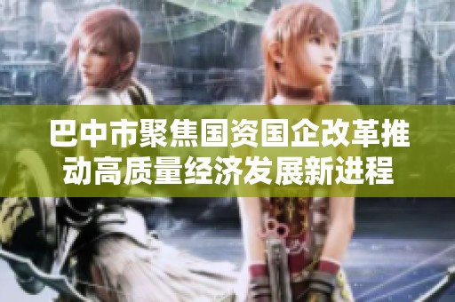 巴中市聚焦国资国企改革推动高质量经济发展新进程