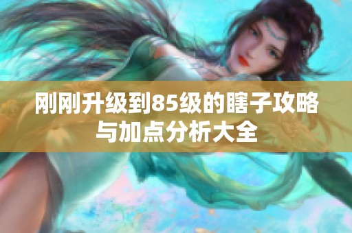 刚刚升级到85级的瞎子攻略与加点分析大全