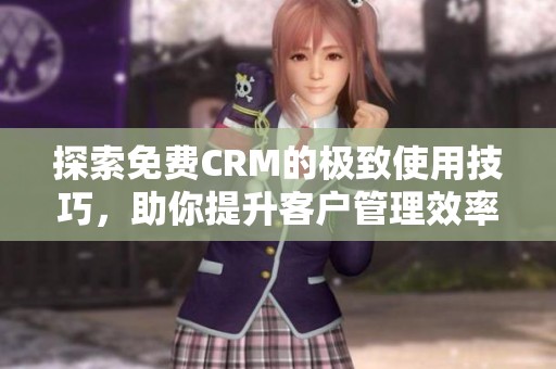探索免费CRM的极致使用技巧，助你提升客户管理效率