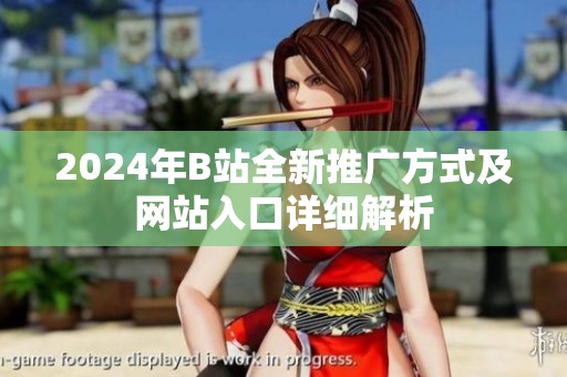 2024年B站全新推广方式及网站入口详细解析