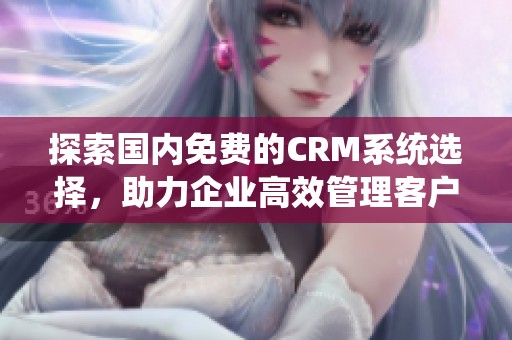 探索国内免费的CRM系统选择，助力企业高效管理客户关系