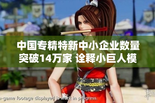中国专精特新中小企业数量突破14万家 诠释小巨人模式在经济中的重要角色
