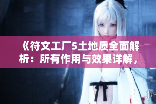《符文工厂5土地质全面解析：所有作用与效果详解，助你畅玩海山手游》