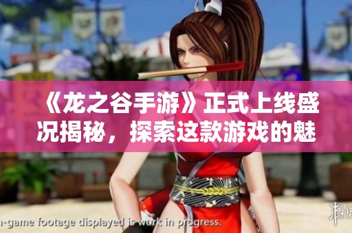 《龙之谷手游》正式上线盛况揭秘，探索这款游戏的魅力与特色