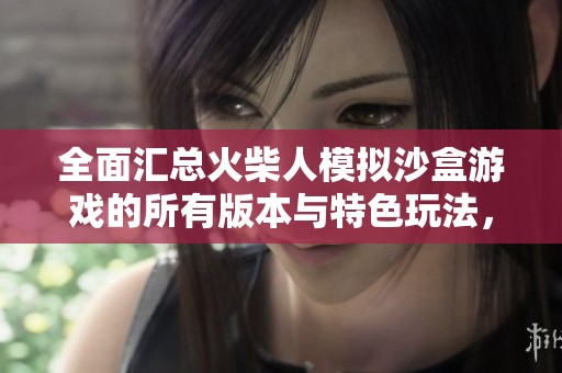 全面汇总火柴人模拟沙盒游戏的所有版本与特色玩法，让你畅享无限乐趣
