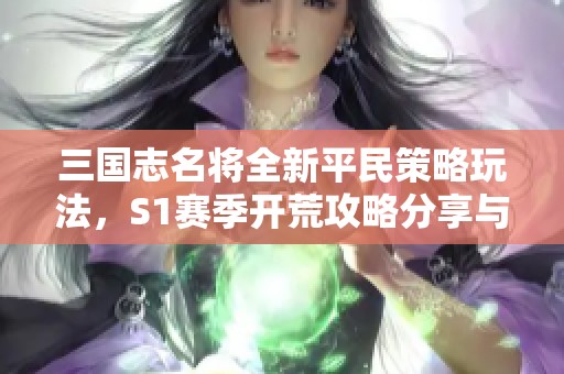三国志名将全新平民策略玩法，S1赛季开荒攻略分享与实用技巧大揭秘