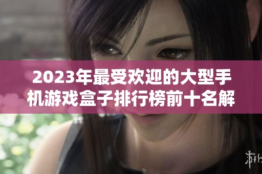 2023年最受欢迎的大型手机游戏盒子排行榜前十名解析与推荐