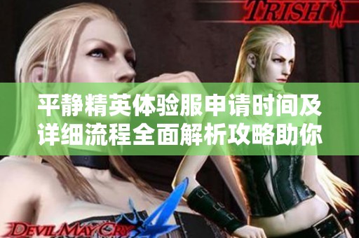 平静精英体验服申请时间及详细流程全面解析攻略助你顺利申请成功