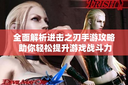 全面解析进击之刃手游攻略 助你轻松提升游戏战斗力
